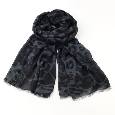 Фин голям шал от бамбук HatYou, 70×190 см | Черен/сив