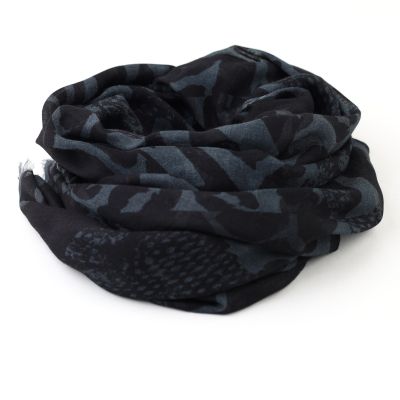 Фин голям шал от бамбук HatYou, 70×190 см | Черен/сив