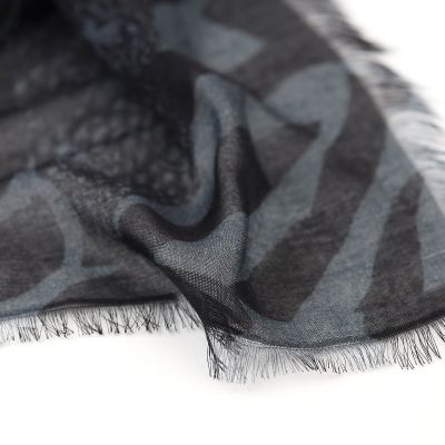 Фин голям шал от бамбук HatYou, 70×190 см | Черен/сив