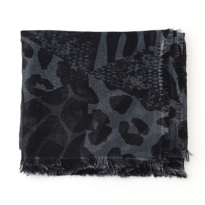 Фин голям шал от бамбук HatYou, 70×190 см | Черен/сив
