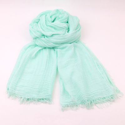 Summer scarf in cotton and modal HatYou SE0688, 65x190 cm, Light Green