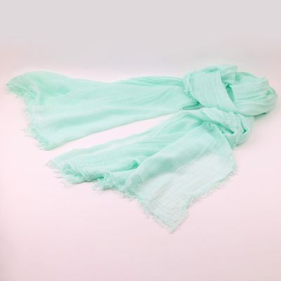 Summer scarf in cotton and modal HatYou SE0688, 65x190 cm, Light Green
