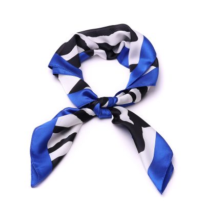 Eșarfă pătrată tip fular HatYou, 69 × 69 cm | Animal print zebră cu margine roșie