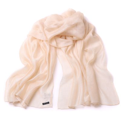 Lightweight modal and silk scarf HatYou, 80×180 cm | Cream beige