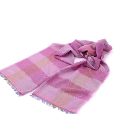 Fine summer cotton scarf Pulcra Rikka, 58 × 210 cm | Pink