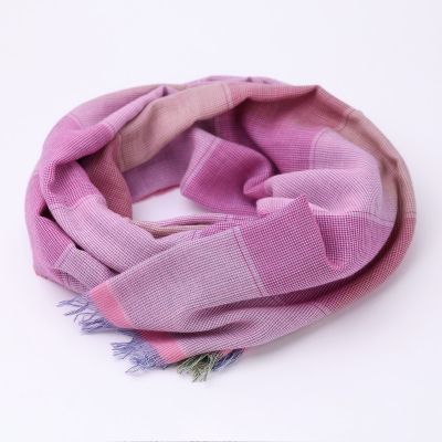 Fine summer cotton scarf Pulcra Rikka, 58 × 210 cm | Pink