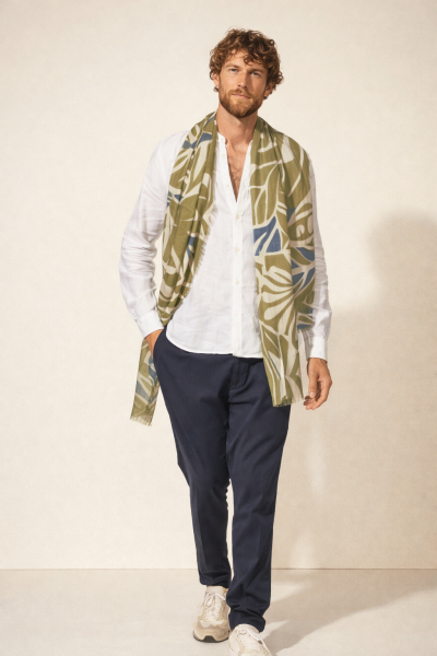 Фин шал от бамбук HatYou, 70×180см | Маслинен