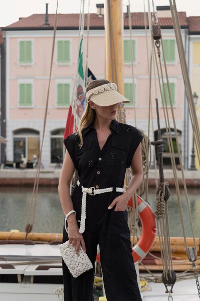 Vizieră de vară pentru femei cu decorațiune din macrame HatYou | Natural