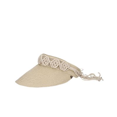 Vizieră de vară pentru femei cu decorațiune din macrame HatYou | Natural