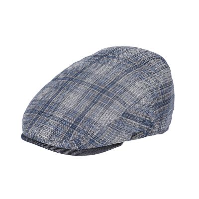 Men’s summer cap in cotton blend HatYou | Blue check