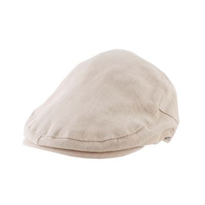 Men's Summer Flat Cap in Linen and Cotton HatYou CTM2456, Beige