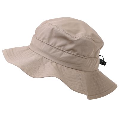 Pălărie de vară tip bucket din bumbac, cu protecție UV și bor lat MESS | Bej