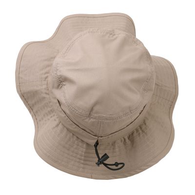 Pălărie de vară tip bucket din bumbac, cu protecție UV și bor lat MESS | Bej