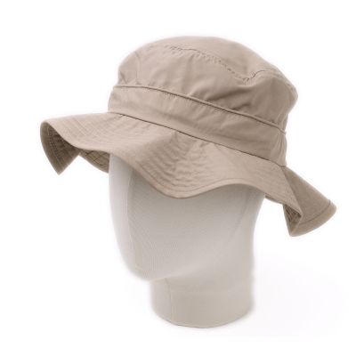 Pălărie de vară tip bucket din bumbac, cu protecție UV și bor lat MESS | Bej