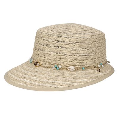 Pălărie de damă pentru vară cu cozoroc și decorațiune marină HatYou | Natural