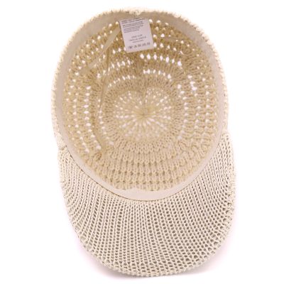 Șapcă de baseball pentru femei din bumbac, cu tricot ajurat HatYou | Bej deschis