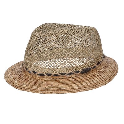 Men’s summer straw trilby hat with mesh weave HatYou | Natural