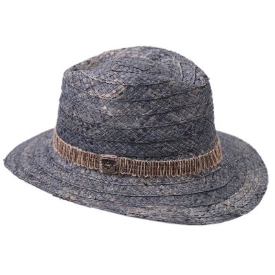 Pălărie bărbătească de vară din paie tip fedora | Albastru