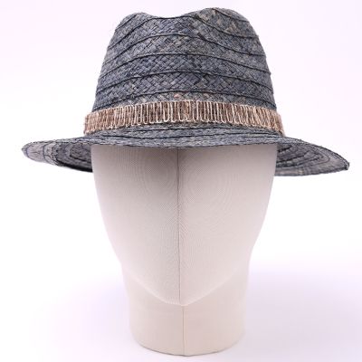 Pălărie bărbătească de vară din paie tip fedora | Albastru