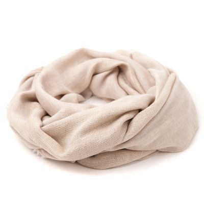 Women's Linen and Cotton Scarf with Gold Stripes HatYou | 90x180 cm | Beige