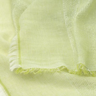 Women's Linen and Cotton Scarf with Gold Stripes HatYou | 90x180 cm | Beige