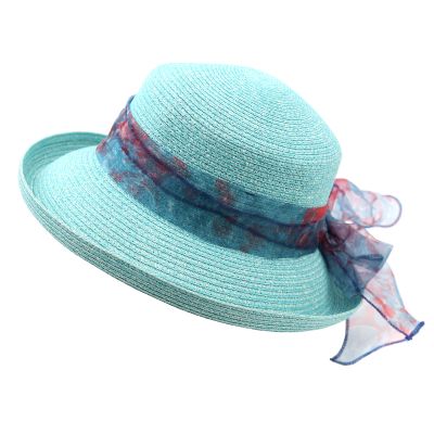 Women's Summer Hat with Turned-Up Brim and Colorful Scarf Fratelli Mazzanti | Yellow