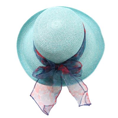 Women's Summer Hat with Turned-Up Brim and Colorful Scarf Fratelli Mazzanti | Yellow