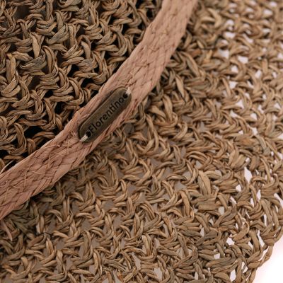 Women's Straw Bucket Hat with Mesh Weave Fratelli Mazzanti | Natural