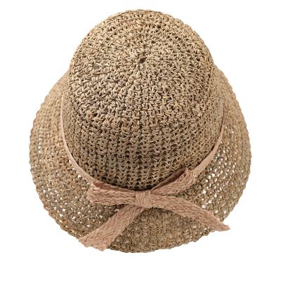 Women's Straw Bucket Hat with Mesh Weave Fratelli Mazzanti | Natural