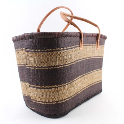 Coș de plajă din rafie Fratelli Mazzanti B4374, 45 cm, Portocaliu/Natural