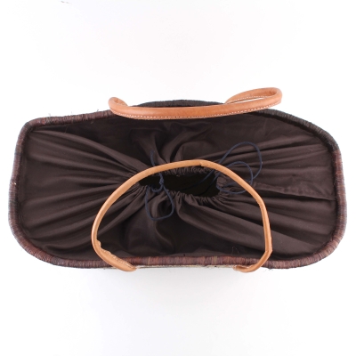 Coș de plajă din rafie Fratelli Mazzanti B4374, 45 cm, Portocaliu/Natural