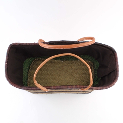 Coș de plajă din rafie Fratelli Mazzanti B4374, 45 cm, Portocaliu/Natural
