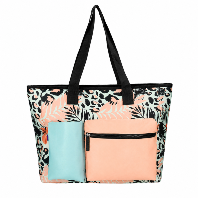 Women's Beach Bag with Flip-Flop Appliqué HatYou | Natural
