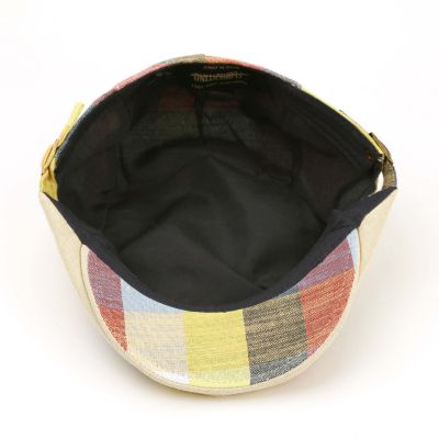 Men's Linen Checked Flat Cap Fratelli Mazzanti | Multicoloured